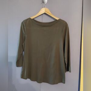 Chico's Olive 3/4 Sleeve The Ultimate Tee